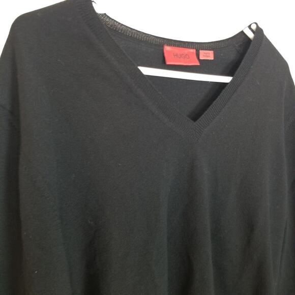 Hugo Boss Mens Virgin Wool V-Neck Pullover Sweater M Classic Minimalist Capsule - Picture 5 of 9
